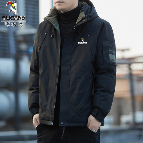 啄木鸟冲锋棉衣男士保暖加厚棉袄