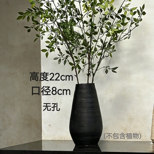 中式手工陶罐花瓶插干花栽花复古风花盆侘寂风土陶罐客厅台面百搭