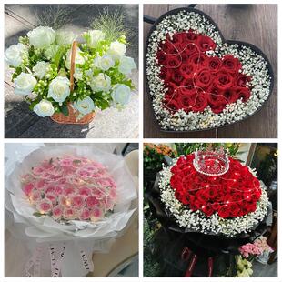 陕西咸阳市秦都区杨陵区渭城区鲜花店同城配送女朋友情人节红玫瑰