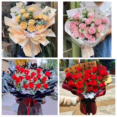 鞍山市铁东铁西立山区千山区同城鲜花店女神节玫瑰花束送老婆女友