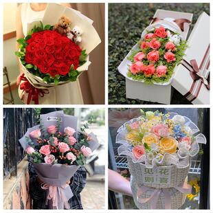 江西景德镇市昌江区珠山区附近同城鲜花店送11朵33枝玫瑰表白女友