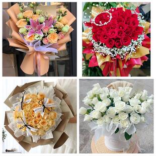 烟台市芝罘福山区牟平莱山区同城鲜花店情人节玫瑰花束礼盒送女友