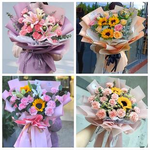 湛江遂溪徐闻县廉江雷州吴川同城鲜花店38节康乃馨百合花束送长辈