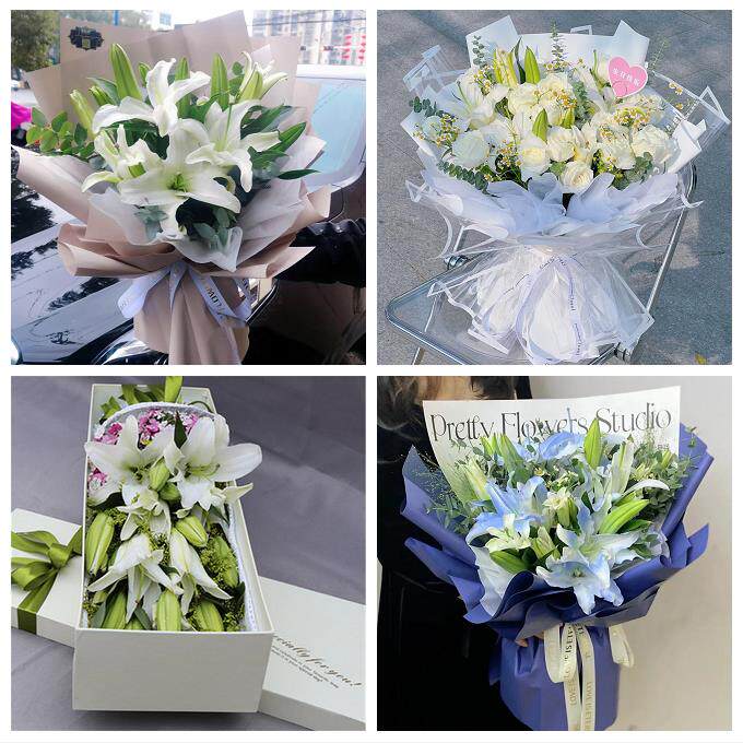 天津和平劝业场小白楼体育馆同城鲜花店送闺蜜女朋友百合玫瑰花束