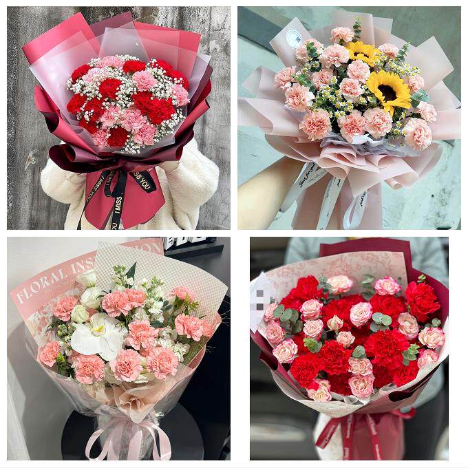 湘潭市雨湖岳塘区九华湘潭县同城鲜花店38节康乃馨百合花束送长辈