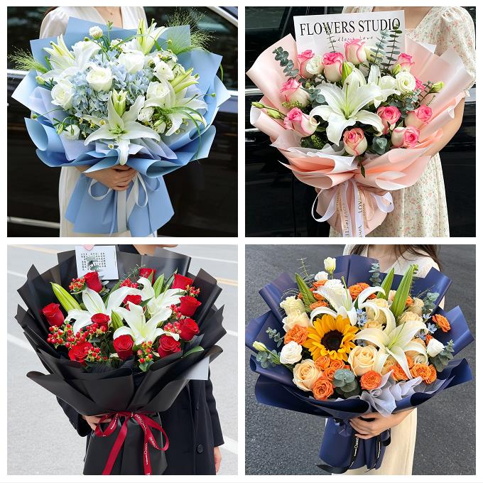 宜昌市西陵区伍家岗区点军区同城鲜花店玫瑰百合花束送老婆女朋友 - 实物图