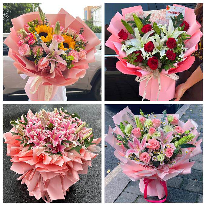 北京市石景山区鲁谷八宝山老山同城鲜花店送玫瑰百合花束老婆生日