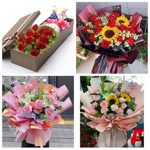 临汾吉县乡宁大宁县隰县蒲县同城鲜花店38节康乃馨百合花束送长辈