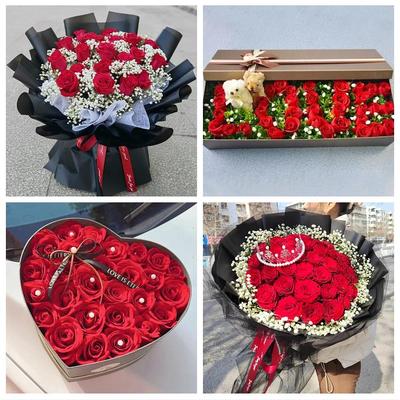 湖北黄冈市黄州区团风县红安县鲜花店同城配送女朋友情人玫瑰花束