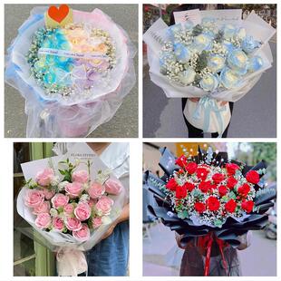 送深圳市宝安区松岗燕罗公明同城鲜花店女神节玫瑰花束送老婆女友