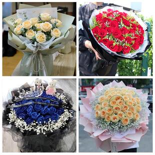 上海长宁区华阳路江苏路新华路同城鲜花店订圣诞玫瑰送女朋友老婆