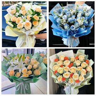 嘉兴市南湖秀洲区嘉善海盐县同城鲜花店送男士朋友向日葵玫瑰花束
