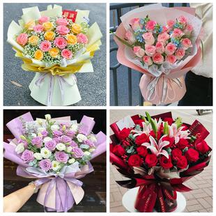 江西上饶市玉山县铅山县横峰县同城鲜花店表白玫瑰花束送女友生日