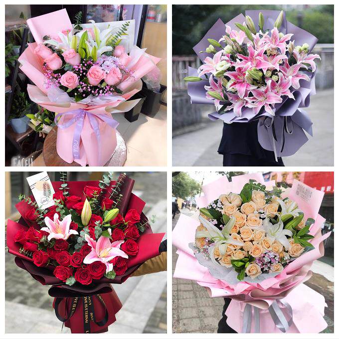 济南长清区平阴济阳县商河县同城鲜花店订玫瑰百合送女友老婆生日