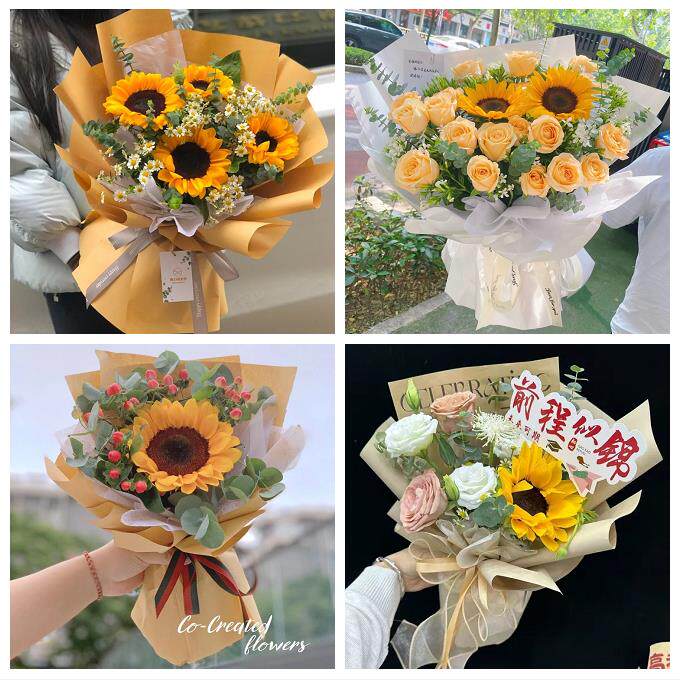 河南郑州市新密市新郑市登封市同城鲜花店学生高考向日葵玫瑰花束