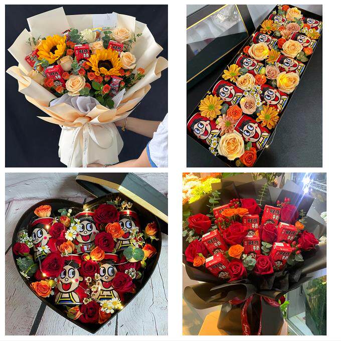 送泰州市靖江市泰兴市姜堰区同城鲜花店61儿童节鲜花零食饮料花束