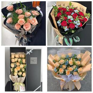 天津市西青区中北杨柳青辛口镇同城鲜花店圣诞平安夜玫瑰花束礼盒