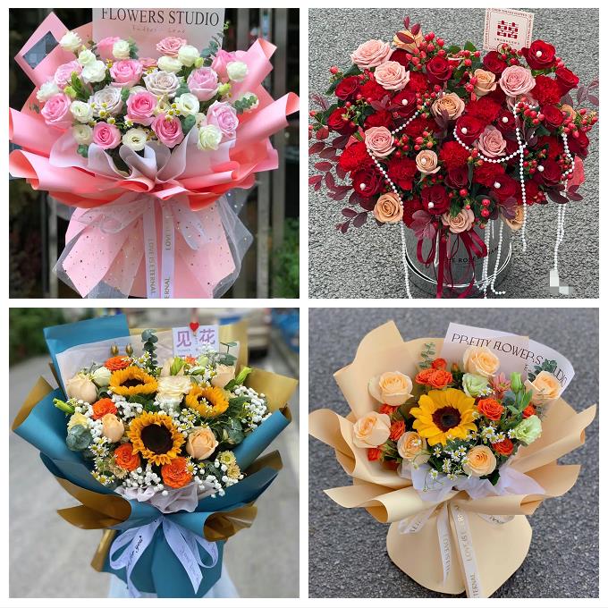 送宁波市余姚市慈溪市奉化市同城鲜花店玫瑰混搭花束配送领导女友