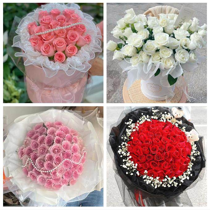 江门市蓬江江海新会区台山市同城鲜花店情人节玫瑰花束礼盒送女友