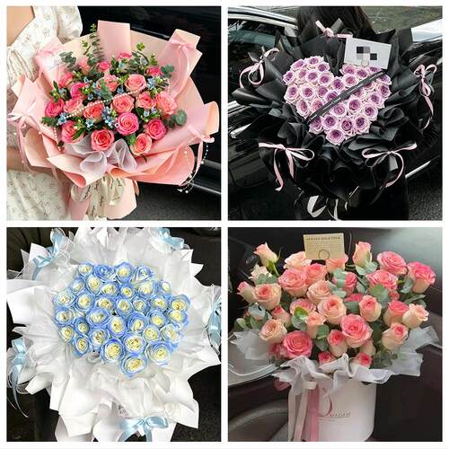 520玫瑰花束礼盒送女友上海闵行区浦锦莘庄七宝华漕镇同城鲜花店