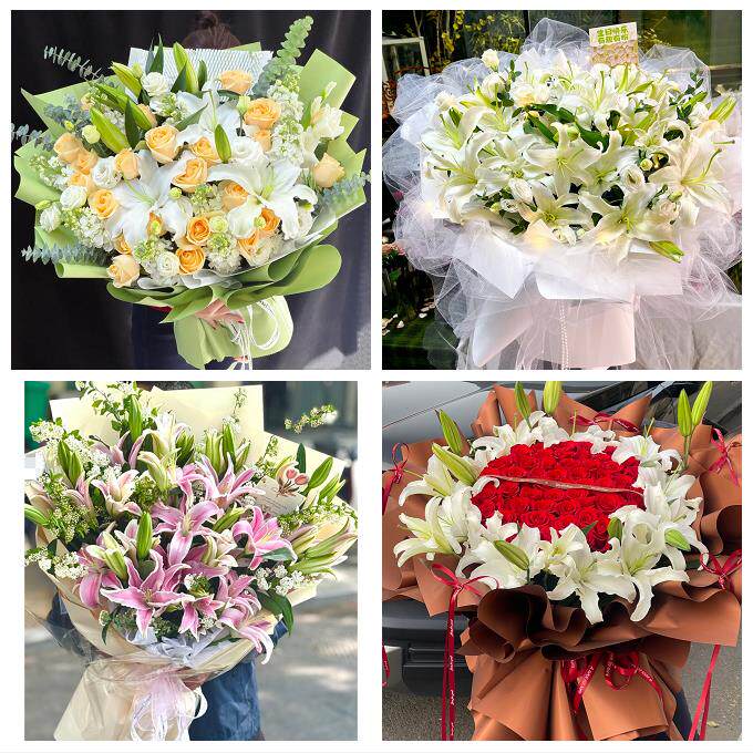湖北孝感云梦县应城安陆汉川市同城鲜花店送玫瑰百合花束老婆生日