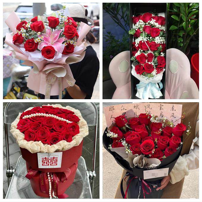 送衡水市阜城县冀州市深州市同城鲜花店情人节玫瑰花束礼盒送女友