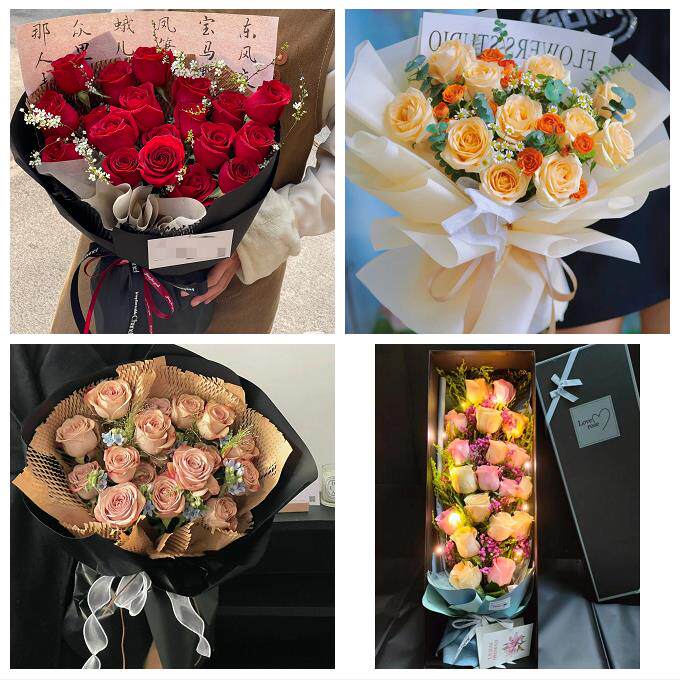 宁夏省吴忠市同心县青铜峡市同城鲜花店情人节玫瑰花束礼盒送女友
