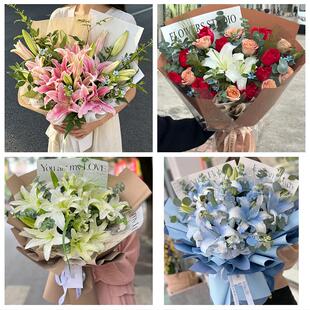 送河源市连平县和平县东源县同城鲜花店玫瑰百合花束送老婆女朋友