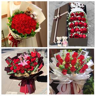 江西赣州市龙南定南全南宁都县同城鲜花店送11朵33枝玫瑰表白女友