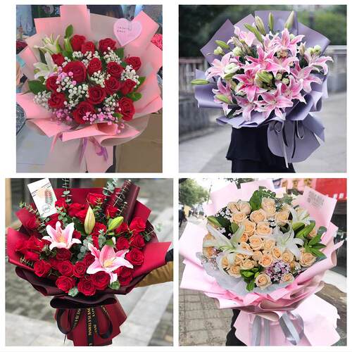 南阳市宛城卧龙区南召方城县同城鲜花店订玫瑰百合送女友老婆生日
