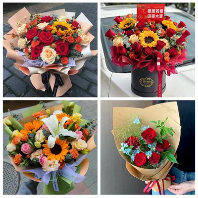 上海市宝山区友谊路吴淞张庙同城鲜花店玫瑰向日葵绣球送朋友生日