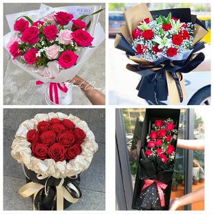 送长春市绿园区双阳区农安县同城鲜花店女神节玫瑰花束送老婆女友