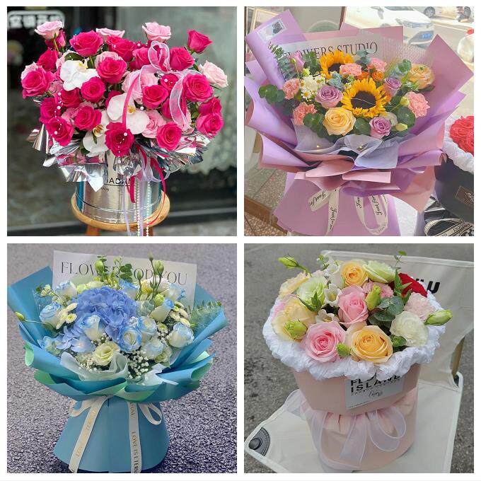 湖北武汉市汉阳区武昌区青山区同城鲜花店向日葵玫瑰混搭生日花束