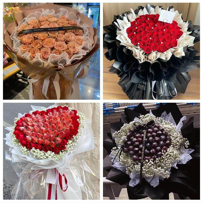 广东深圳市光明区凤凰玉塘马田鲜花店同城配送女朋友草莓玫瑰花束