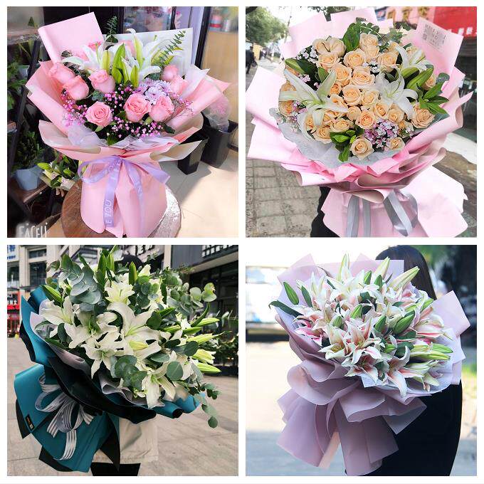 青岛市市南市北区黄岛崂山区同城鲜花店订玫瑰百合送女友老婆生日