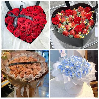 重庆市大渡口区春晖路街八桥镇鲜花店同城配送女朋友草莓玫瑰花束