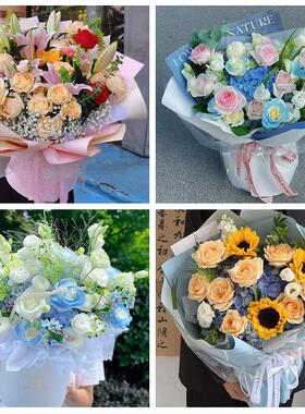 上海市浦东新区三林惠南周浦同城鲜花店玫瑰向日葵绣球送朋友生日
