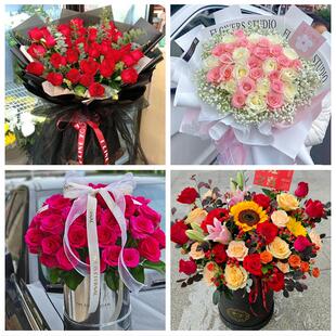 上海市松江区中山泗泾佘山镇同城鲜花店送女朋友520玫瑰花束礼盒
