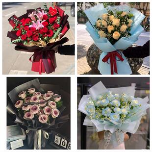 广东湛江市赤坎区霞山区坡头区同城鲜花店送11朵33枝玫瑰表白女友