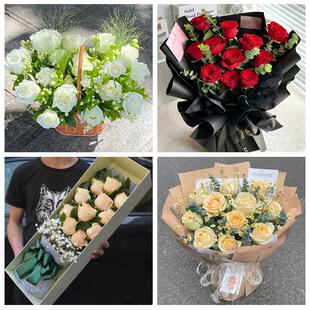 广西桂林市灵川全州兴安永福县鲜花店同城配送女朋友情人节红玫瑰