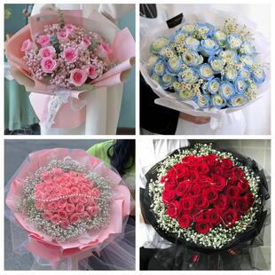 秦皇岛市海港山海关北戴河区同城鲜花店情人节玫瑰花束礼盒送女友