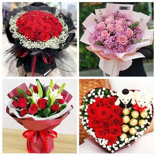 河池市巴马都安大化县宜州市同城鲜花店三八玫瑰送闺蜜女朋友老婆