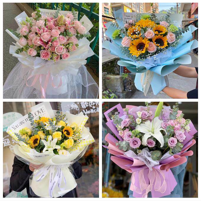 咸阳市泾阳县乾县礼泉永寿县同城鲜花店送闺蜜女朋友百合玫瑰花束