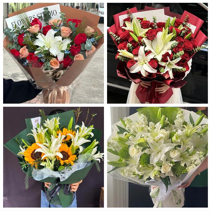 烟台市芝罘福山区牟平莱山区同城鲜花店玫瑰百合花束送老婆女朋友