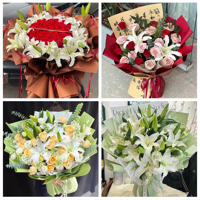 云南曲靖市富源县会泽县宣威市同城鲜花店送玫瑰百合花束老婆生日