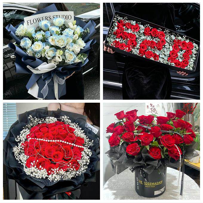 520玫瑰花束礼盒送女友黑龙江鸡西市鸡东县虎林密山市同城鲜花店