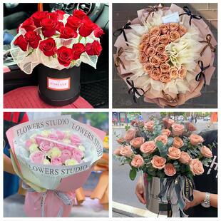 陕西咸阳市永寿长武旬邑县彬县鲜花店同城配送女朋友情人节红玫瑰