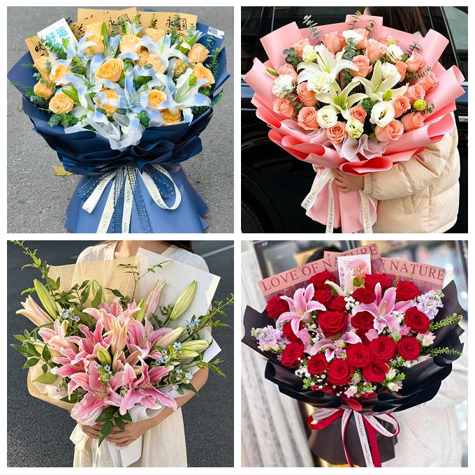 贵阳市南明云岩区花溪乌当区同城鲜花店玫瑰百合花束送老婆女朋友