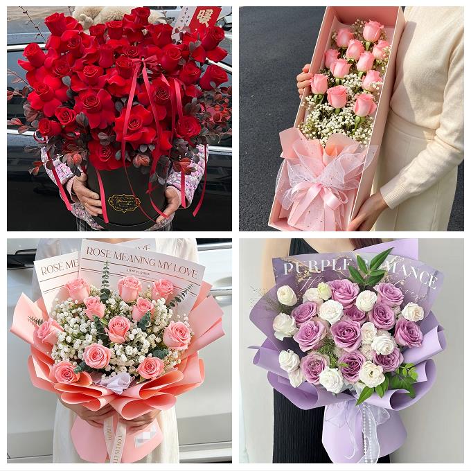 陕西咸阳市淳化县武功县兴平市同城鲜花店七夕玫瑰花束送女友老婆