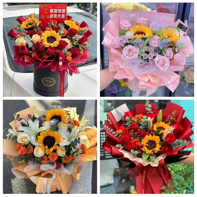 宁夏省吴忠市同心县青铜峡市同城鲜花店玫瑰向日葵绣球送朋友生日